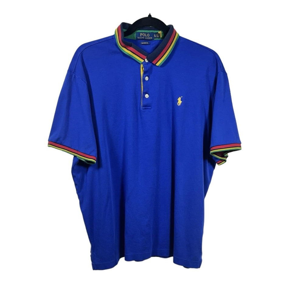 Polo Ralph Lauren Men's Shirt Blue‎ Classic Fit Soft Touch Polo Golf Size XL